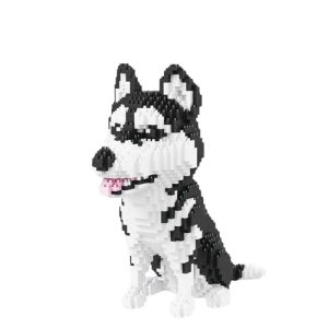 Pies Husky z klocków 21 cm do złożenia 