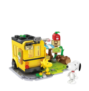 Zestaw klocki Snoopy podróż autobusem do szkoły