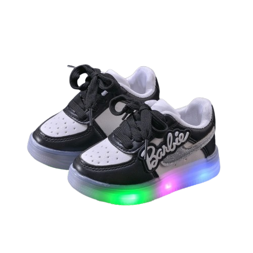 Wygodne adidasy dla dziewczynki czarne LED Barbie.png