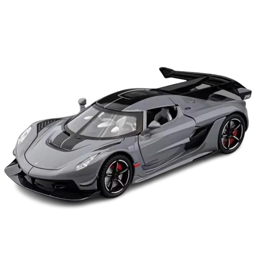 Zabawka model auta Koenigsegg Jesko w skali dla dziecka kolekcjonera szary.png