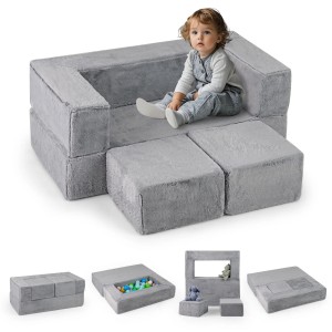 Modułowa sofa dziecięca z wymiennym pluszowym pokrowcem