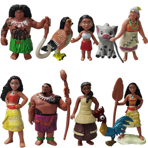 Zestaw 10 figurek z bajki Vaiana skarb oceanu Disney