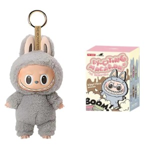 Brelok Labubu Macaron Szary The Monsters 17 cm pluszowy 