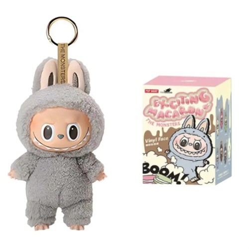 Brelok Labubu Macaron Szary The Monsters 17 cm pluszowy