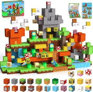 Minecraft Duży Zestaw Klocki Magnetyczne Kolekcjonerskie 300szt