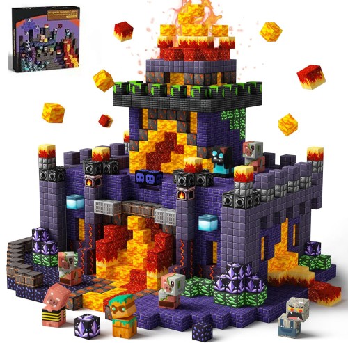 Minecraft Duży Zestaw Klocki Magnetyczne Kolekcjonerskie 100 szt