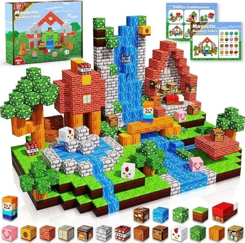 Minecraft Duży Zestaw Klocki Magnetyczne Kolekcjonerskie 300szt (id: 1146)