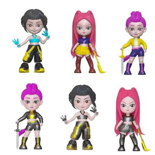 Kolekcja 6 różnych figurek K-Pop Demon Hunters w codziennych strojach  Street Gear.