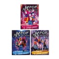 Kolorowanka K-Pop Demon Hunters z postaciami.