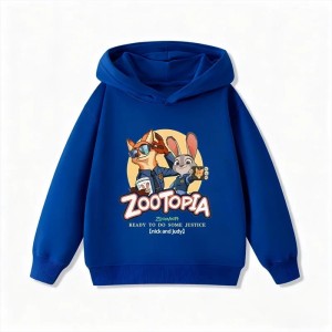 Bluza dziecięca z kapturem Zwierzogród 2 niebieska 100-160 cm