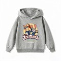 Szara bluza dziecięca z kapturem Zwierzogród 2 - Nick Bajer i Judy Hops