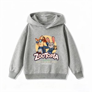 Bluza dziecięca z kapturem Zwierzogród 2 szara 100-160 cm