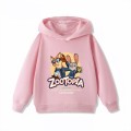 Różowa bluza dziecięca z kapturem Zwierzogród 2 - Nick Bajer i Judy Hops