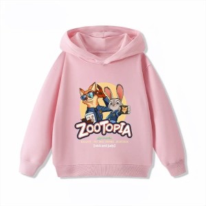 Bluza dziecięca z kapturem Zwierzogród 2 różowa 100-160 cm