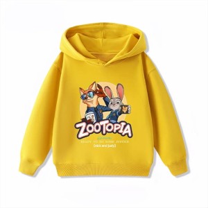 Bluza dziecięca z kapturem Zwierzogród 2 żółta 100-160 cm