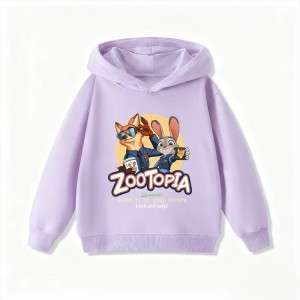 Bluza dziecięca z kapturem Zwierzogród 2 fioletowa 100-160 cm