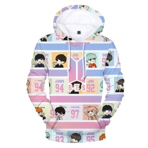 Dziecięca bluza z kapturem BTS Nadruk K-pop 100-160 cm
