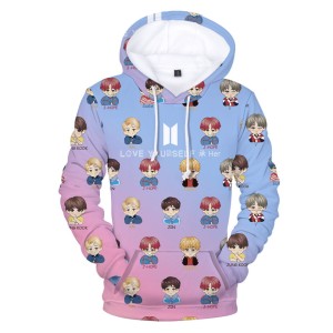 Dziecięca bluza z kapturem BTS Nadruk K-pop 100-160 cm