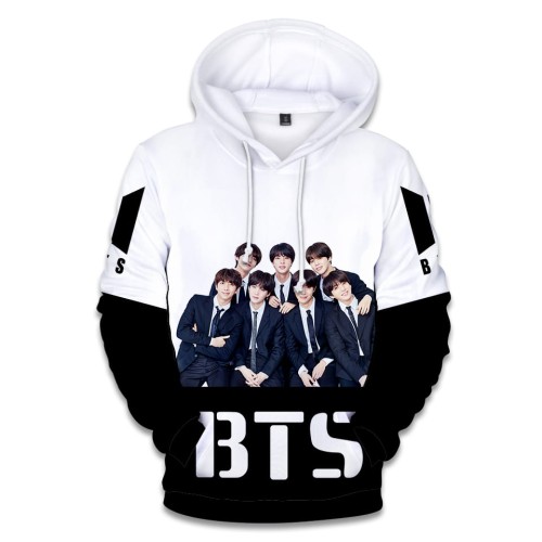 Bluza dziecięca z kapturem BTS nadruk K-pop poliester szybkoschnąca