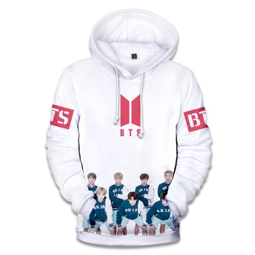 Bluza dziecięca z kapturem BTS nadruk K-pop poliester szybkoschnąca