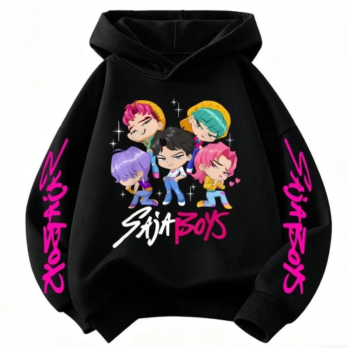 Bluza dziecięca z kapturem Demon Hunters Saja Boys nadruk anime poliester szybkoschnąca