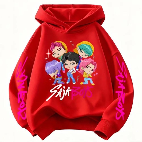 Bluza dziecięca z kapturem Demon Hunters Saja Boys nadruk anime poliester szybkoschnąca