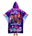 Poncho plażowe z kapturem ręcznik szybkoschnący dziecięcy K-Pop Demon Hunters