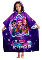 Poncho plażowe z kapturem ręcznik szybkoschnący dziecięcy K-Pop Demon Hunters