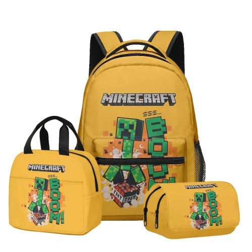 Zestaw Minecraft 3w1 plecak szkolny z torbą na posiłek i piórnikiem