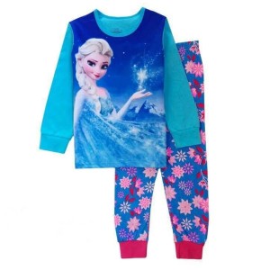 Piżama dziecięca dziewczęca bawełniana długi rękaw Kraina Lodu Frozen Elsa komplet