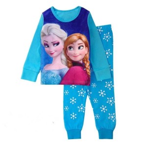 Piżama dziecięca dziewczęca bawełniana długi rękaw Kraina Lodu Frozen Elsa komplet