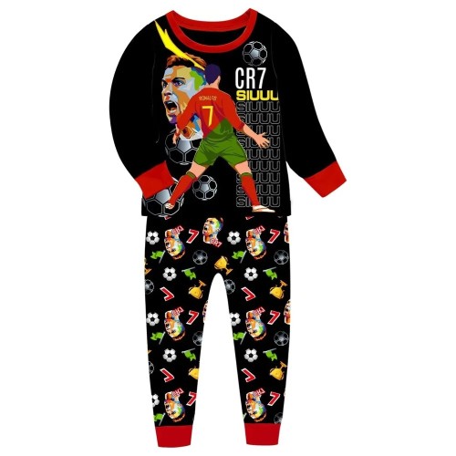 Piżama chłopięca długi rękaw piłka nożna CR7 komplet do spania