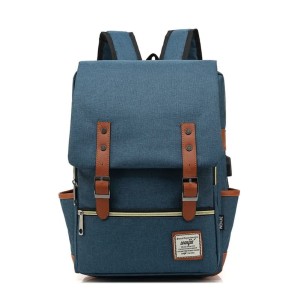 Plecak biurowy z kieszonką na laptop unisex granatowy USB