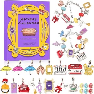Kalendarz adwentowy Friends Przyjaciele biżuteria 2 bransoletki modułowe charms 24 elementy
