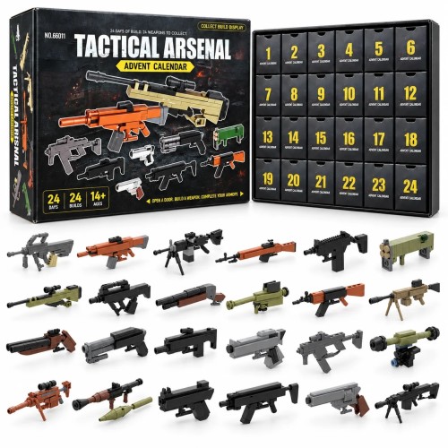 Kalendarz adwentowy militarny pistolety z klocków 24 modele