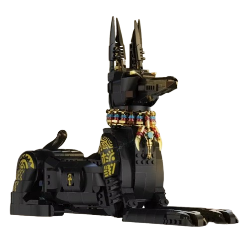 Klocki zestaw bóstwo Anubis szakal egipski duża figura rzeźba model 1208 elementów