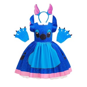 Strój Stitch dla dziewczynki sukienka karnawał halloween