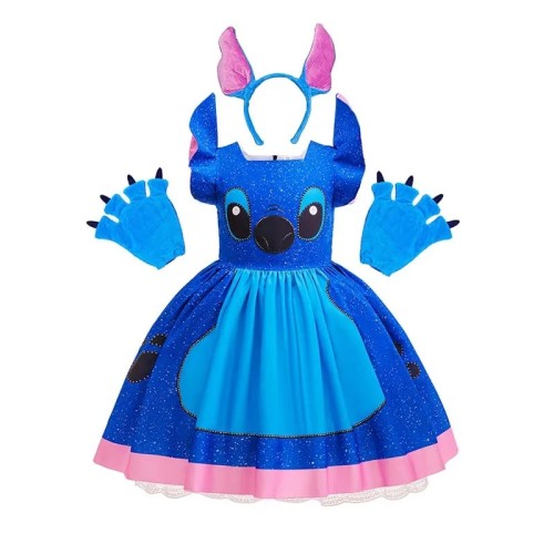 Strój Stitch dla dziewczynki sukienka karnawał halloween