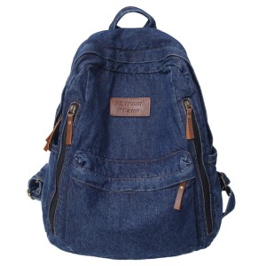 Stylowy tornister jeansowy unisex granatowy