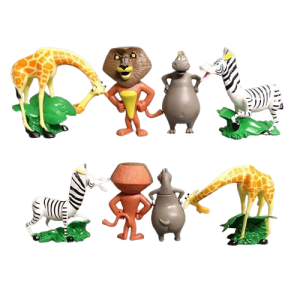 Figurki postaci ze znanego filmu i bajki Madagaskar 4 sztuki
